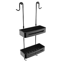 Полка AVS Kori, 30 см, черный матовый, двухъярусная