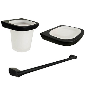 Набор AVS Neo 3в1, черный, с полотенцедержателем 75 см