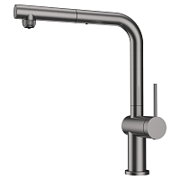 Смеситель для кухни AVS PureRiver оружейная сталь, Г-образный выдвижной излив