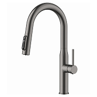 Смеситель для кухни с выдвижным изливом AVS PureRiver оружейная сталь