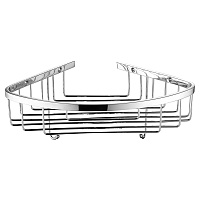 Полка угловая AVS Cesta, 20х20 см, хром, с крючками