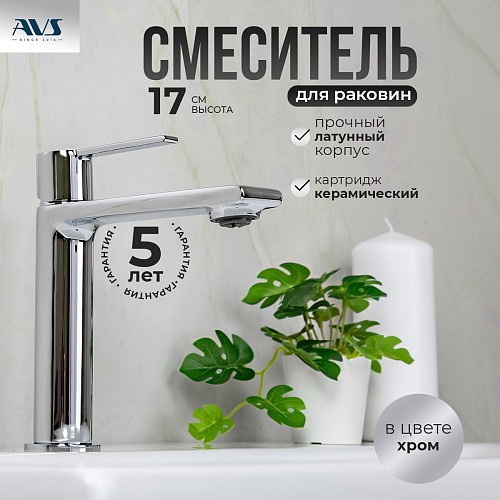Смеситель для раковины AVS Elegant хром