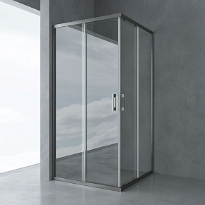 Душевой уголок AVS Куб Лайт-2 100x100 см профиль оружейная сталь, стекло прозрачное