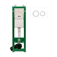 Комплект AVS 2в1: Инсталляция 809-0002-7732C + Клавиша 809-0014-GW/CR белая/хром