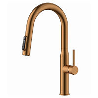 Смеситель для кухни AVS PureRiver с выдвижным изливом, розовое золото