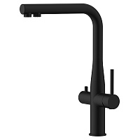 Смеситель для кухни AVS PureRiver черный матовый, Г-образный излив
