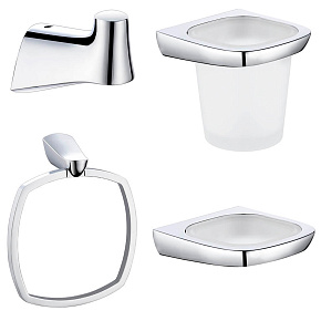 Набор AVS Neo 4в1, хром, с полотенцедержателем кольцо